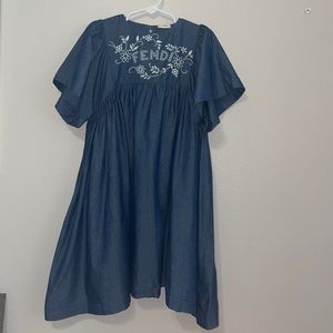 Fendi Denim Embroidered Dress in Size 6